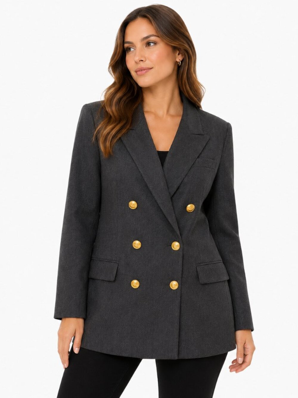 Talbot women's wool double brest jacket dark gray